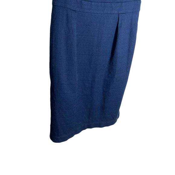 Boden Martha Navy Blue Woven Sleeveless Knee Length Sheath Dress 12 Tall - Picture 3 of 12